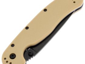 Складной нож полусеррейторный Ontario RAT 1 Desert, сталь AUS-8, рукоять термопластик GRN, песочный/черный
