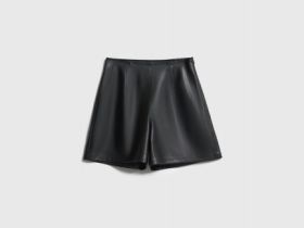 Шорты из искусственной кожи, Черный