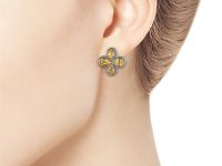 Серьги из серебра с цитринами э0620сг11210408