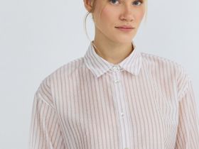 Блузка из лиоцелла в полоску, Белый