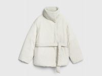 Утеплённая куртка с поясом, Бежевый