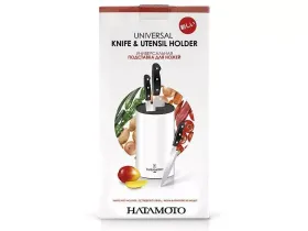 Подставка для ножей круглая HATAMOTO COLOR, белая, пластик, 110*225мм