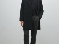 Однобортное пальто, Серый