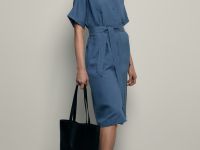 Платье миди на пуговицах с поясом