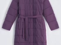 Стеганое утепленное пальто с капюшоном