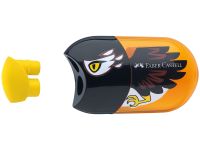 Точилка пластиковая с ластиком Faber-Castell "Eagle" 2 отверстия, контейнер