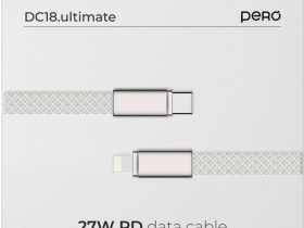 Кабель Pero DC-18 USB-C / Apple Lightning 1,5 м 3 А Серебристый