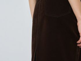 Джинсовая юбка с бархатным напылением, Коричневый