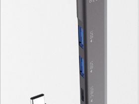 USB-хаб Pero MH03 USB-C + USB / USB-C Серый