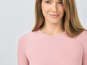 Приталенный джемпер с люрексом, Розовый