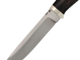 Шкуросъёмный нож Финка, сталь N690, рукоять карельская береза