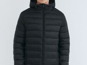 Утеплённая лёгкая куртка, Черный