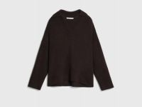 Джемпер поло из пушистой пряжи, Коричневый