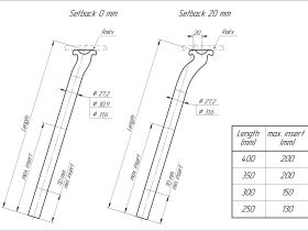 Подседельный штырь Bjorn Glagol (350 мм сдвиг замка 20 мм 27.2 мм)
