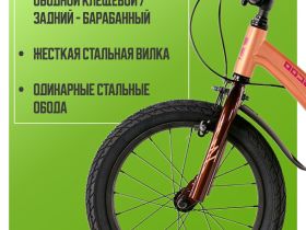 Детский велосипед Maxiscoo Jazz Стандарт Плюс 16, год 2025, цвет Оранжевый