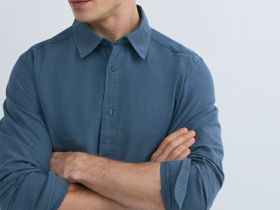 Рубашка из хлопка, Голубой