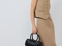 Прямая юбка макси, Бежевый