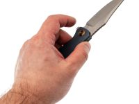 Складной нож Assassin knives Mini Rex Flipper, сталь Damascus, рукоять титан, синий