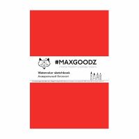 Скетчбук для акварели Maxgoodz "Aquarellebook Light" 18х27 см, 12 л, 300 г, хлопок, Алый