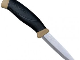 Нож с фиксированным лезвием Morakniv Companion Desert, сталь Sandvik 12С27, рукоять резина/пластик