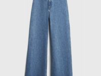 Широкие джинсы с высокой посадкой, Голубой
