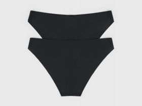 Бесшовные классические трусы, 2 шт., Черный