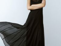 Шифоновое платье А-силуэта, Черный