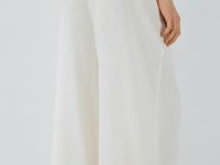 Широкие брюки изо льна, Белый