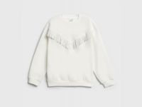 Свитшот с бахромой и стразами для девочек, Белый