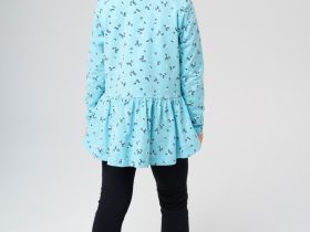 Комплект трикотажный для девочек: фуфайка (футболка с длинными рукавами), брюки (легинсы)