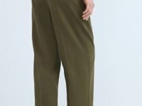 Зауженные брюки с поясом, Зеленый