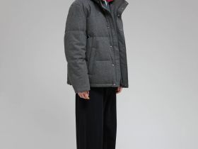 Стеганый пуховик с натуральным пухом