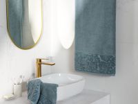 Полотенце махровое Личия/Licia, серо-голубое