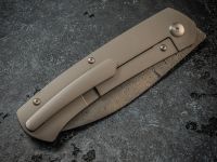 Складной нож Artisan Centauri, сталь дамаск, рукоять черный карбон/титан