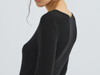 Боди с длинным рукавом, Черный