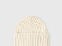 Вязаная шапка с отворотом, Бежевый