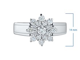 Кольцо из белого золота с бриллиантами э0901кц09160400