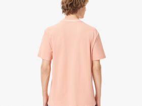 Мужская футболка Lacoste с воротником в полоску из эластичного хлопка