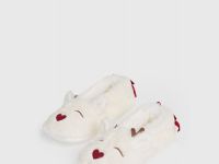 Мягкие тапочки с оленями, Белый