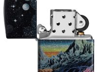 Зажигалка ZIPPO Space in Color Design с покрытием 540 Tumbled Chrome, латунь/сталь, разноцветная, 38x13x57 мм