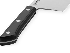 Нож-топорик кухонный для мяса Samura "HARAKIRI" (SHR-0040B) 180 мм, сталь AUS-8, рукоять ABS пластик, чёрный