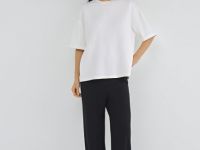 Футболка оверсайз с разрезами, Бежевый