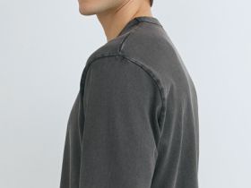 Базовый лонгслив из плотного хлопка, Серый