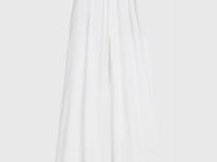 Широкие льняные брюки, Белый