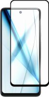 Защитное стекло Krutoff Premium для TECNO Spark 20 Pro с чёрной рамкой