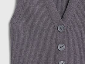Вязаный жилет для девочек, Серый