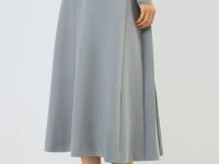 Юбка миди А-силуэта, Серый
