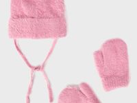 Комплект трикотажный для девочек: шапка, варежки