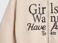 Толстовка с принтом для девочек, Бежевый