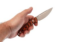 Туристический нож Kizer Evenki 2, сталь AEB-L, рукоять Black/Orange G10